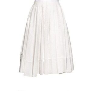 Brock Collection Sally Cotton-Blend Midi‎ White Skirt SZ 4